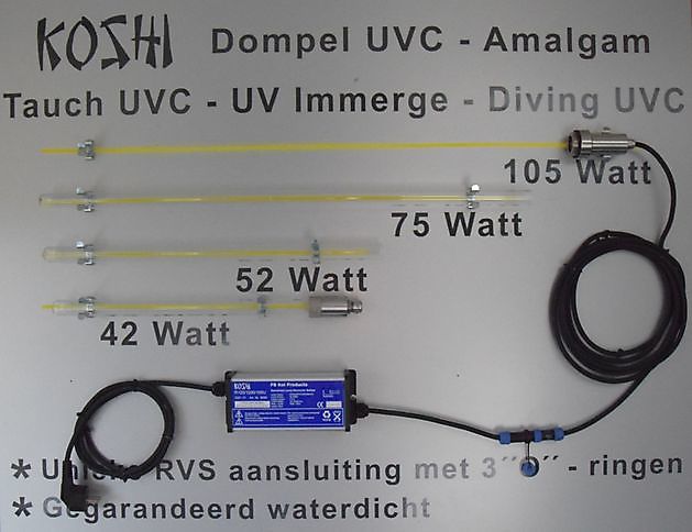 Koshi RVS Dompel UVC Amalgaam 42 Watt Kiëta Koi Veendam